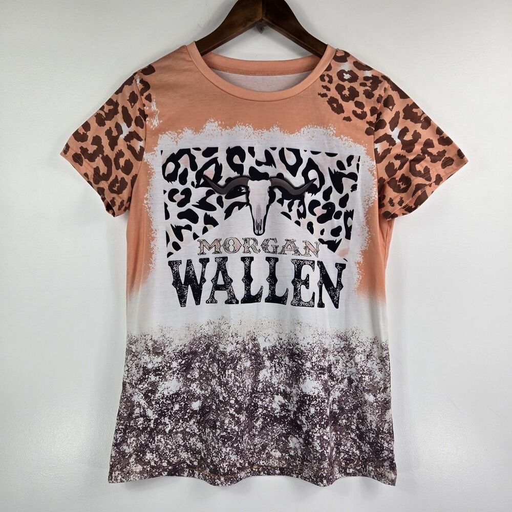 Morgan Wallen Women's Medium Steer Skull Animal Print T Shirt